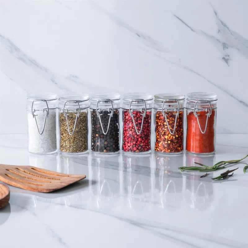 Argon Tableware - Glass Storage Jars with Labels - 70ml Sealed