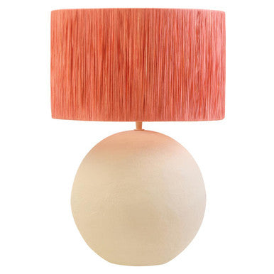 Carta Natural Papier Mache Table Lamp With Rust Raffia Shade