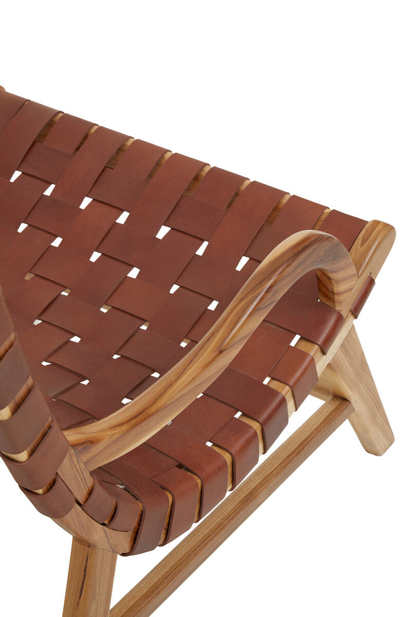 Kendari Brown Woven Leather Chair | Statement Piece