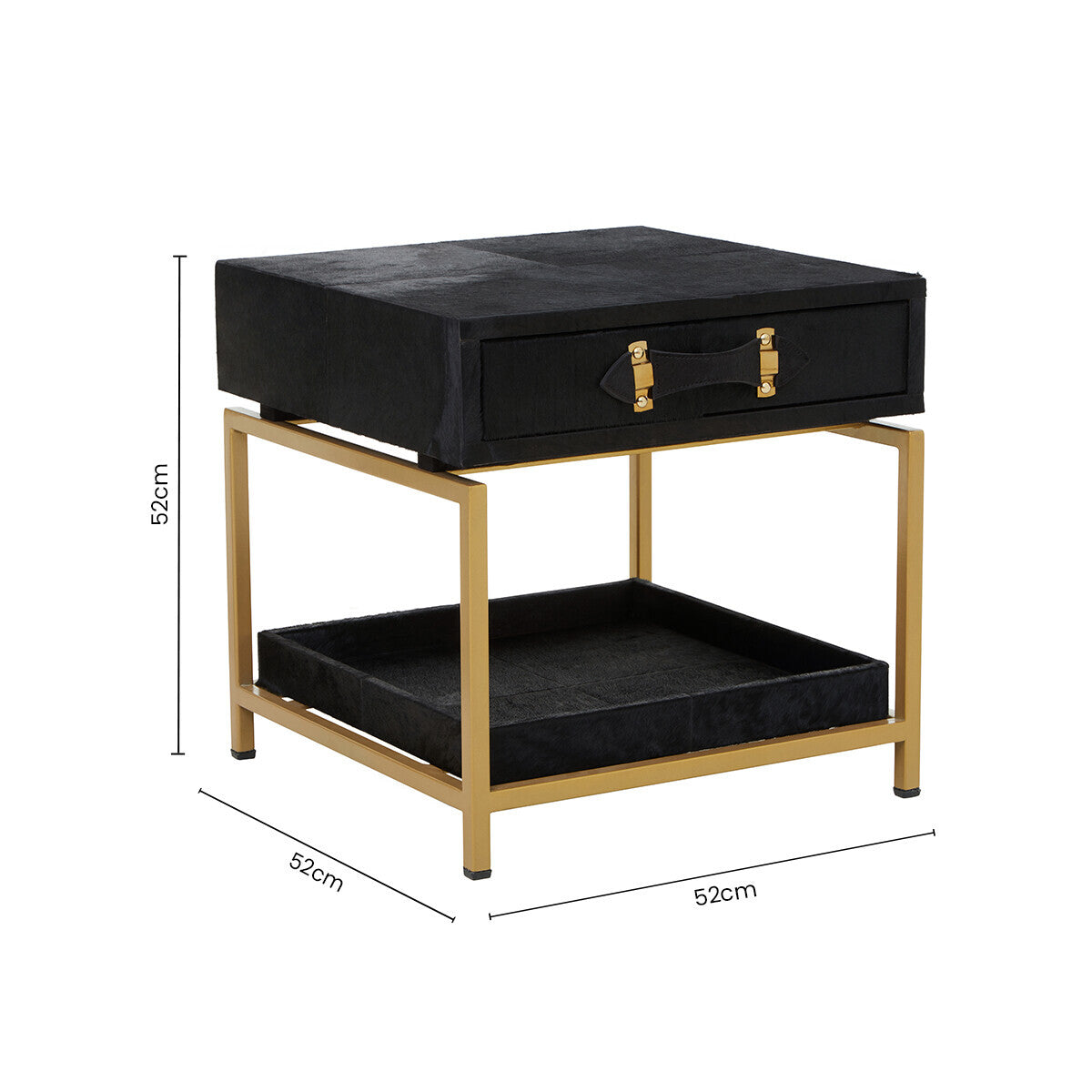 Bedside Table Kensington Townhouse Hair On Leather | Boutique