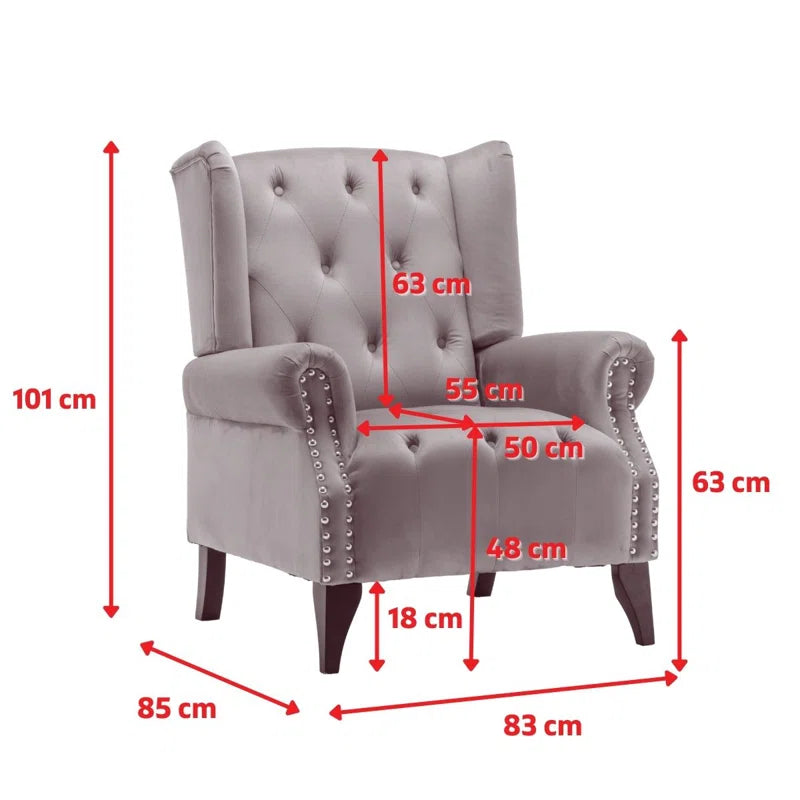 Microsuede Wingback Chair Mimics Distressed Leather