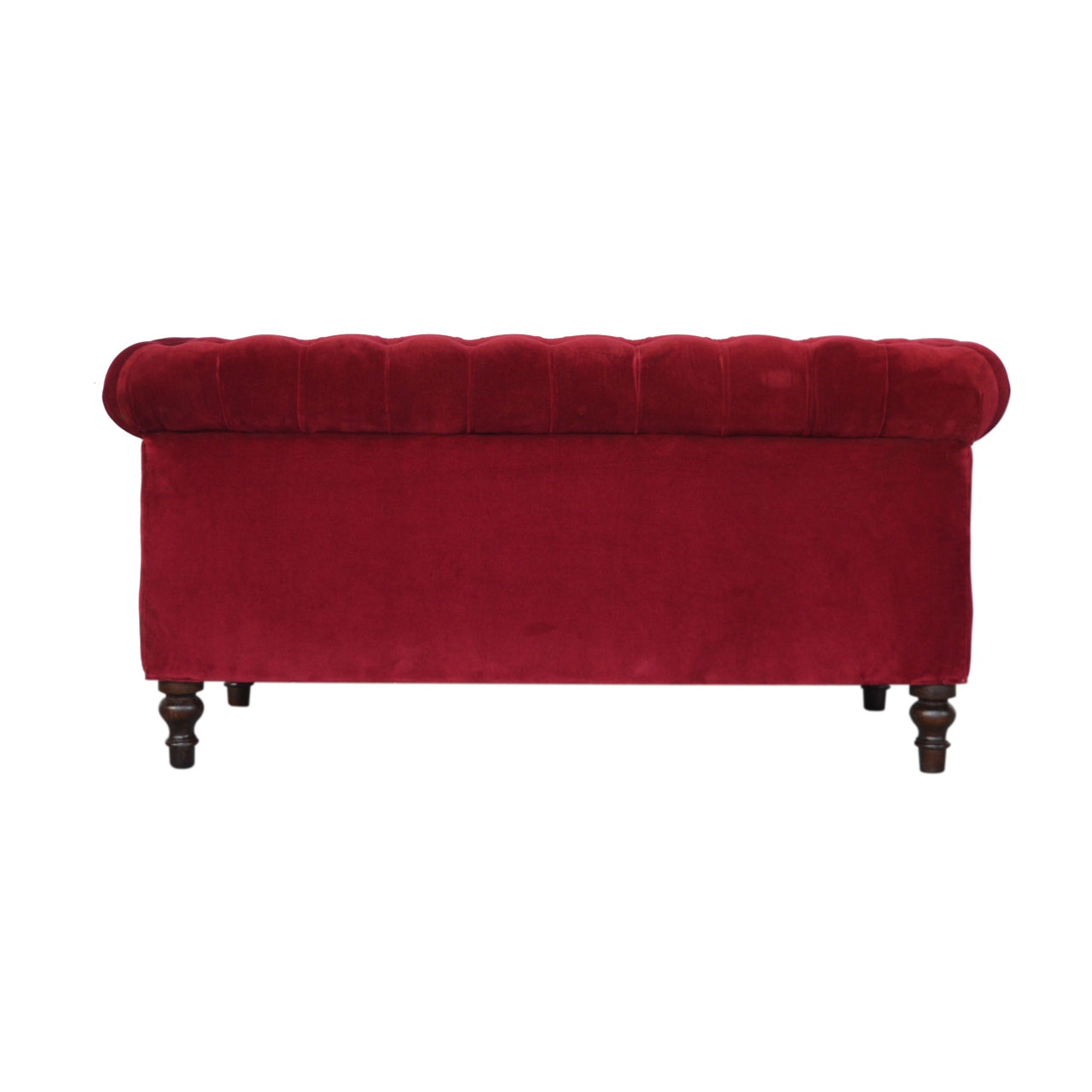 Wine Red Velvet Chesterfield Sofa Made to Order | 2 Seater Cotton Velvet Sofa