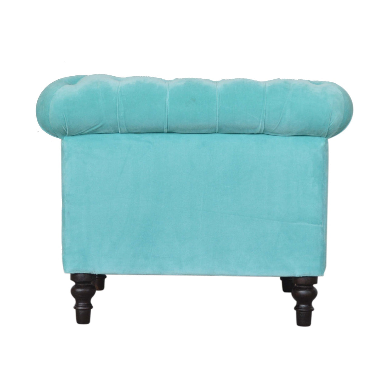 Chesterfield Armchair | Aqua Velvet | Hand Finished