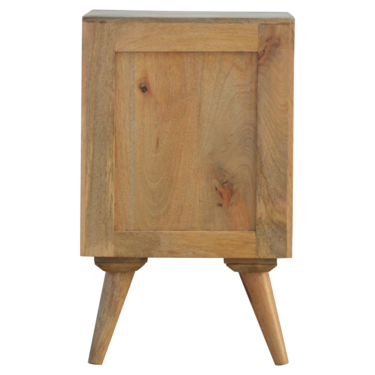 Bedside Cabinet Unusual Drawers Sustainable Solid Wood Nordic Oak-ish Finish