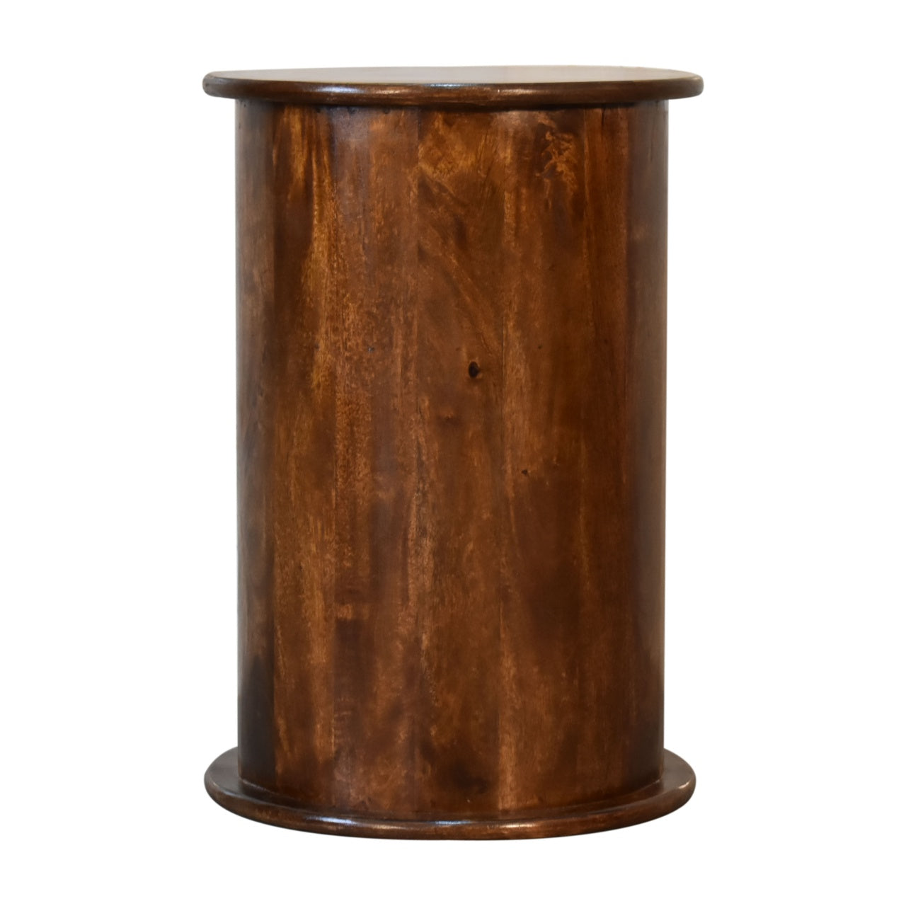 Drum End Table 3 Drawer Handcrafted Sustainable Wood Artisan