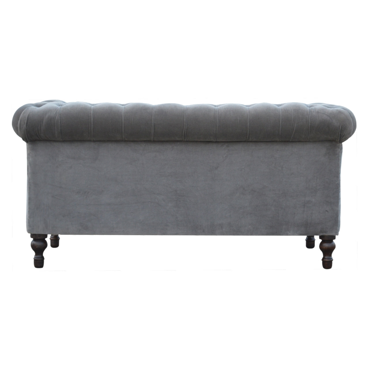 Grey Velvet Chesterfield Sofa Loveseat | Sheltering Arms | Made to Order