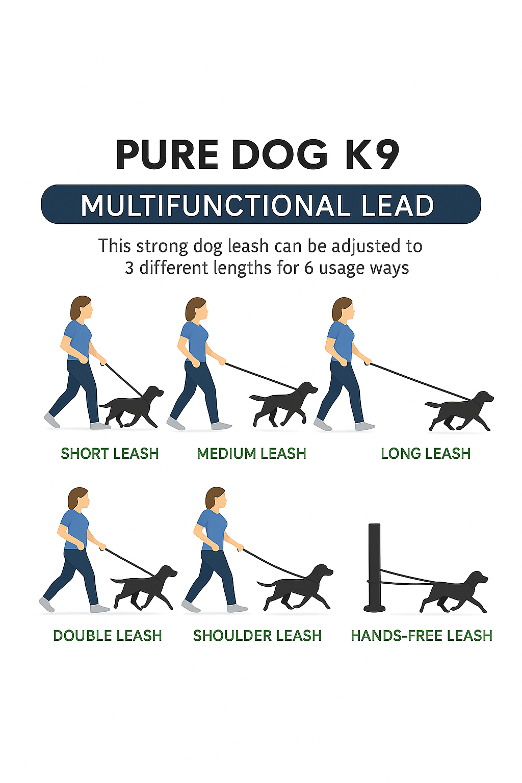 Dog Lead | Multifunctional Lead | SM&L Khaki