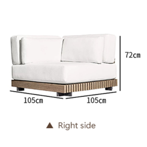 White outdoor sofa with dimensions on a white background  | Extraordinary Emporium UK
