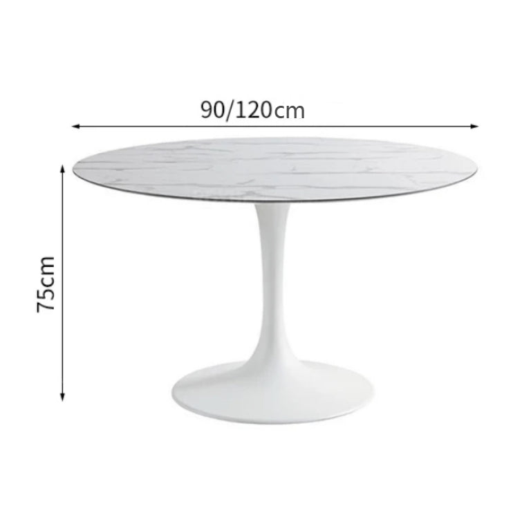 Round marble table with dimensions on a white background  | Extraordinary Emporium UK