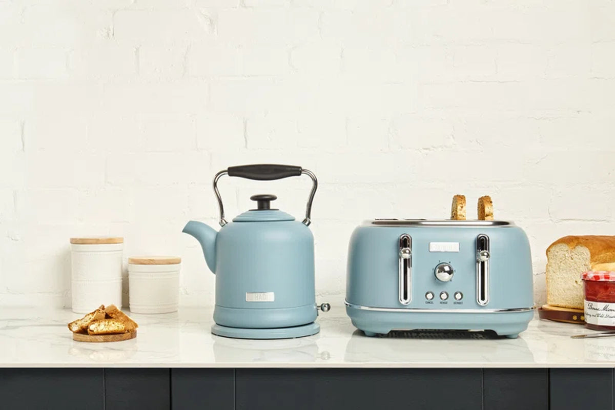 Highclere Toaster Blue 4 Slices Extra Wide