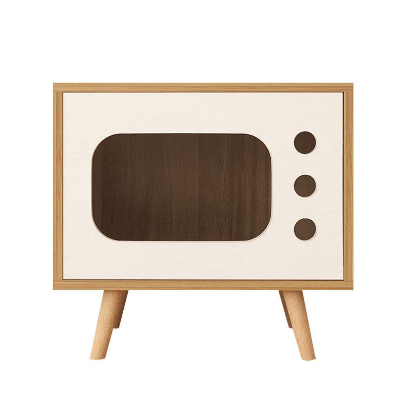 Durame Bedside Table with Pet House in White Ash Wood