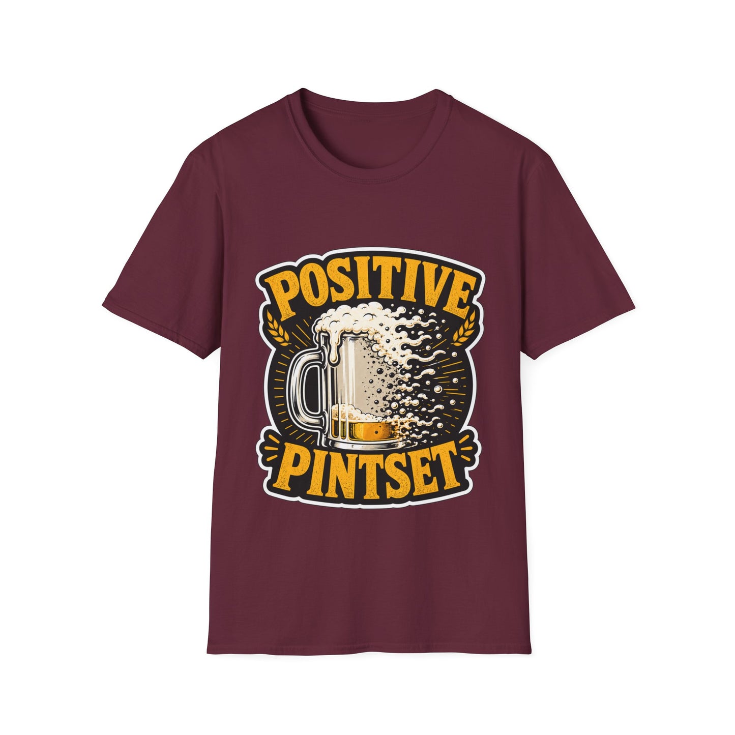 "Positive Pintset" T-Shirt — Funny Beer Mug Graphic Tee Unisex for Beer Lovers