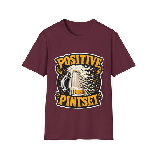 "Positive Pintset" T-Shirt — Funny Beer Mug Graphic Tee Unisex for Beer Lovers