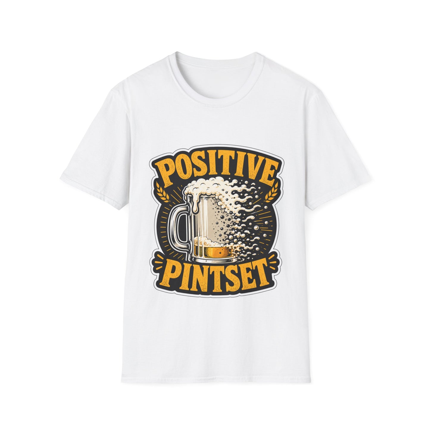 "Positive Pintset" T-Shirt — Funny Beer Mug Graphic Tee Unisex for Beer Lovers