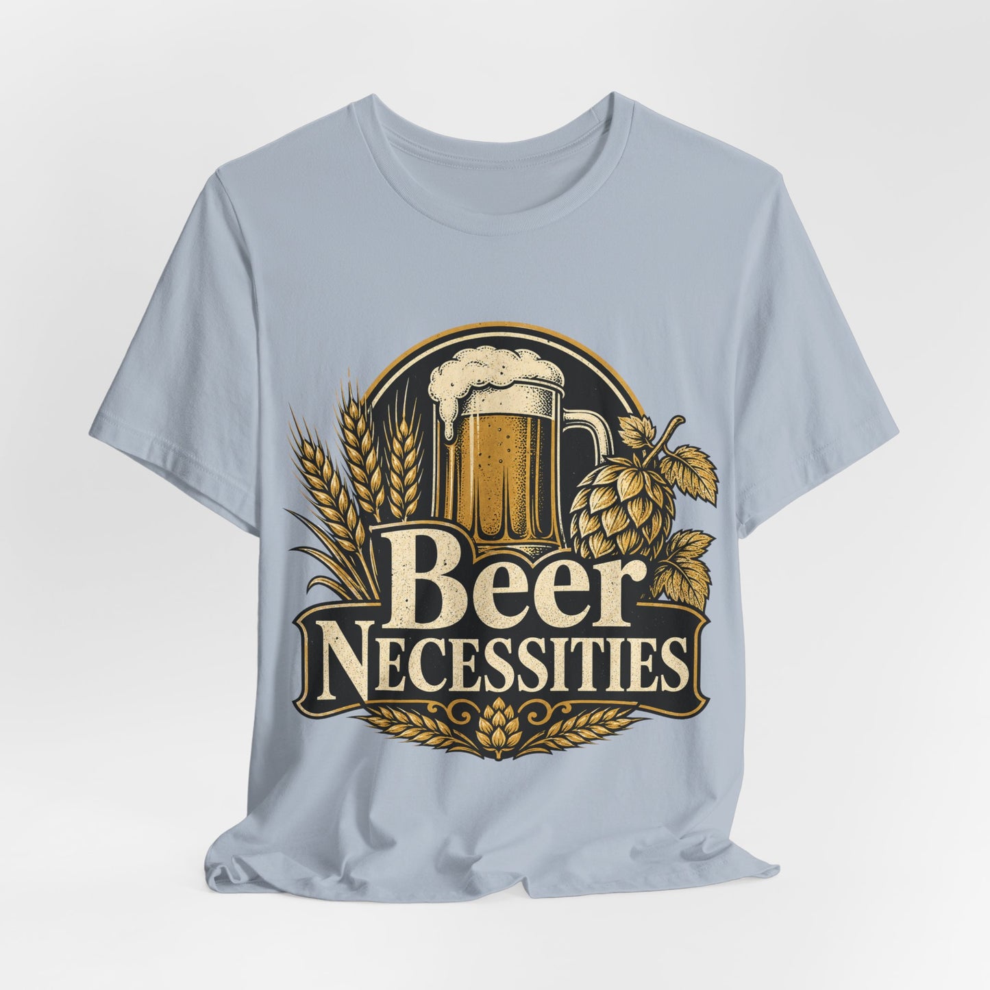 "Beer Necessities" T-Shirt — Vintage Beer Graphic Tee for Brewers & Beer Lovers
