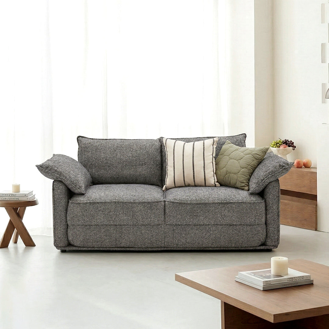 Barghouti Two Seater Sofa Bed in Dark Grey Linen