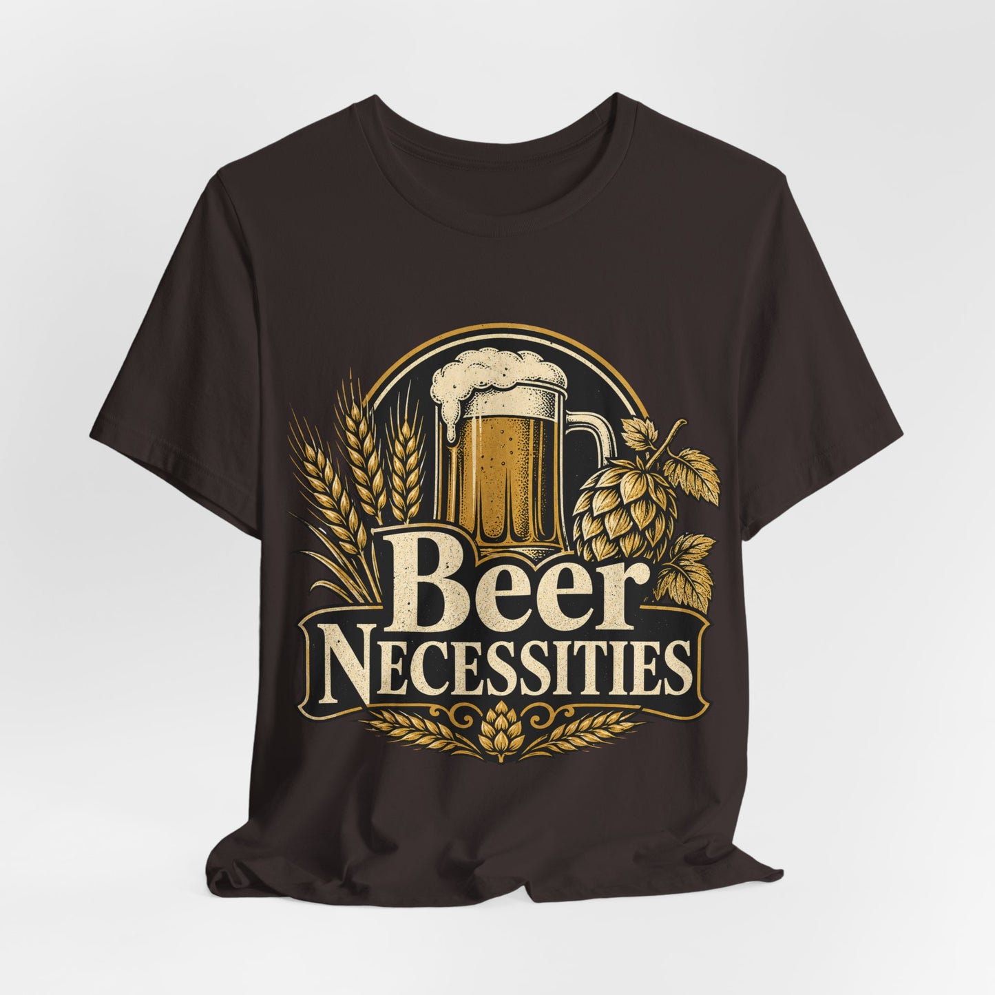 "Beer Necessities" T-Shirt — Vintage Beer Graphic Tee for Brewers & Beer Lovers