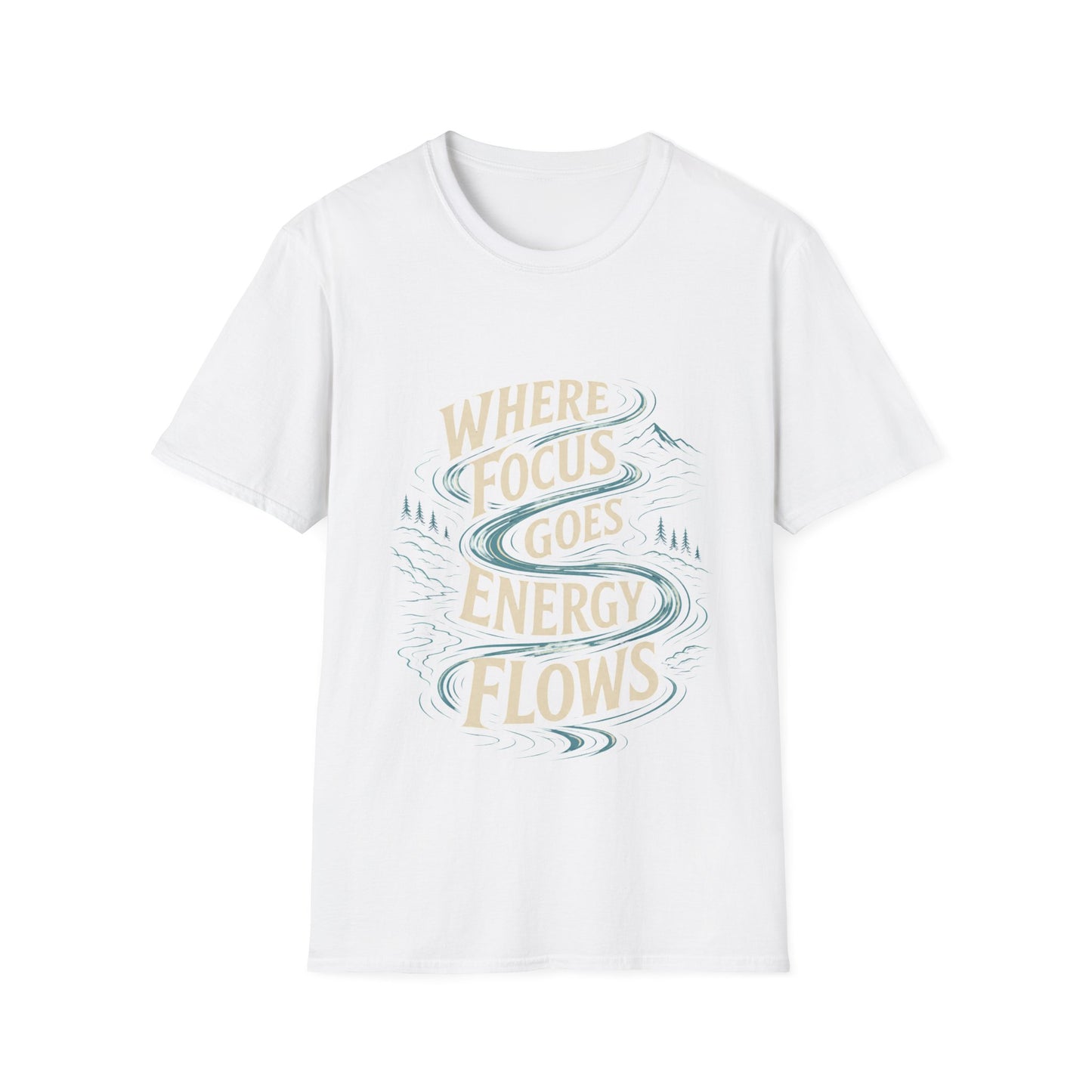 "Where Focus Goes Energy Flows" T-shirt Inspirational Manifestation Graphic Unisex Tee