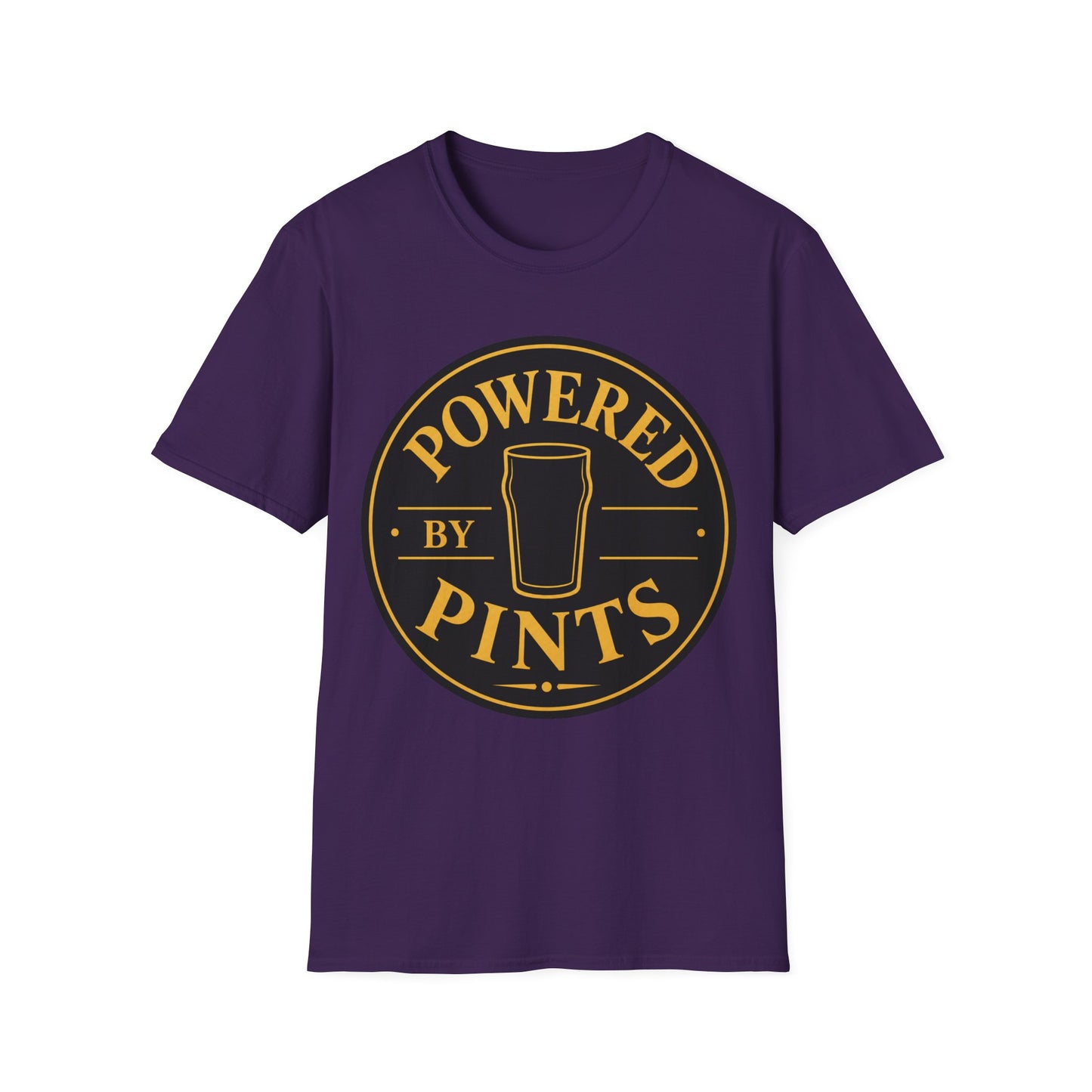 "Powered by Pints" T-Shirt – Funny Beer Lover Unisex Tee for Pub Lovers