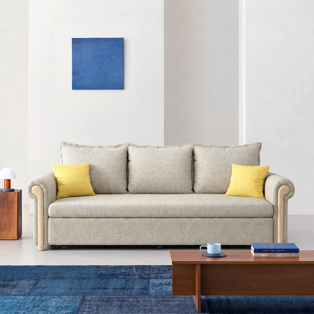 Braylene Two Seater Sofa Bed in Linen-Cotton