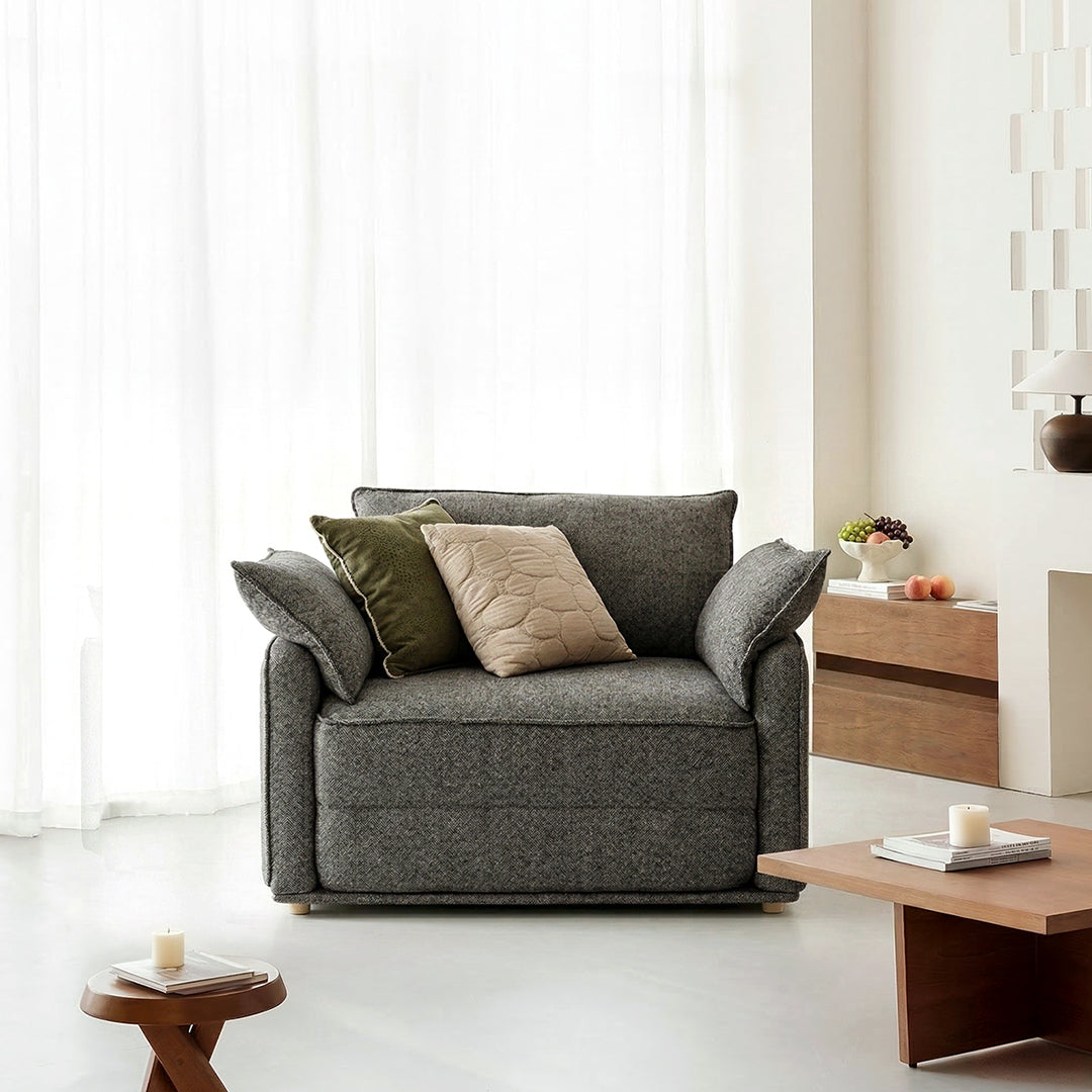 Barghouti Two Seater Sofa Bed in Dark Grey Linen