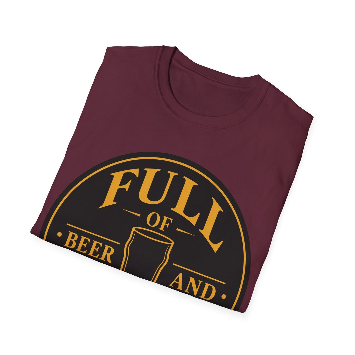 "Full of Beer and Cheer"  T-shirt for Beer Lovers Vintage Pub Tee