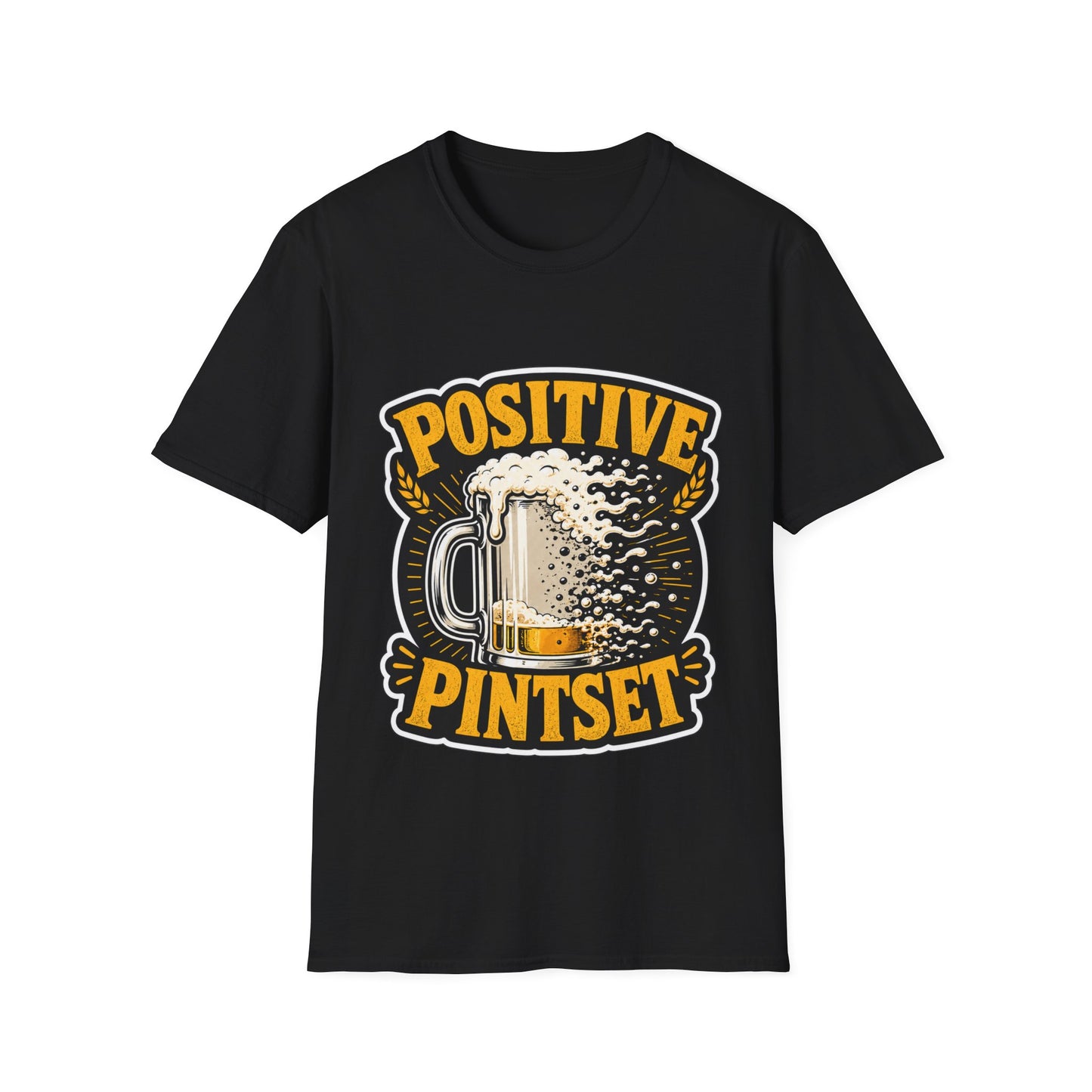 "Positive Pintset" T-Shirt — Funny Beer Mug Graphic Tee Unisex for Beer Lovers