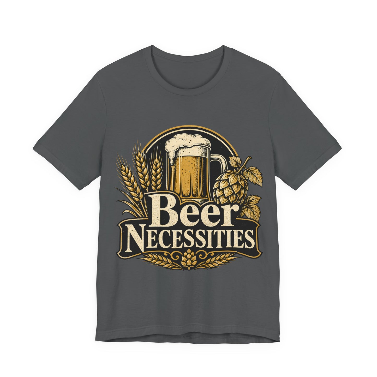 "Beer Necessities" T-Shirt — Vintage Beer Graphic Tee for Brewers & Beer Lovers