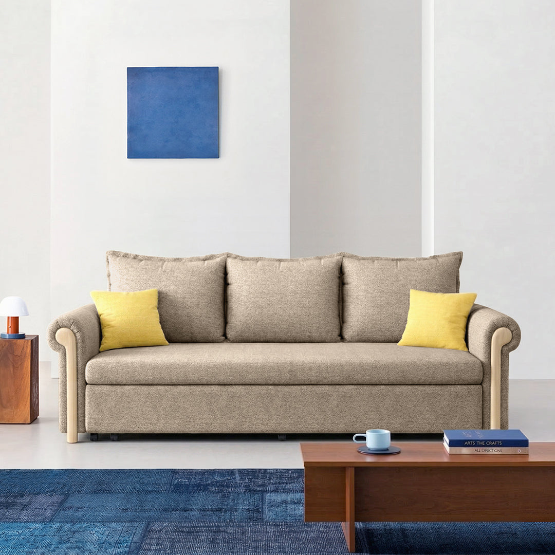 Braylene Two Seater Sofa Bed in Linen-Cotton