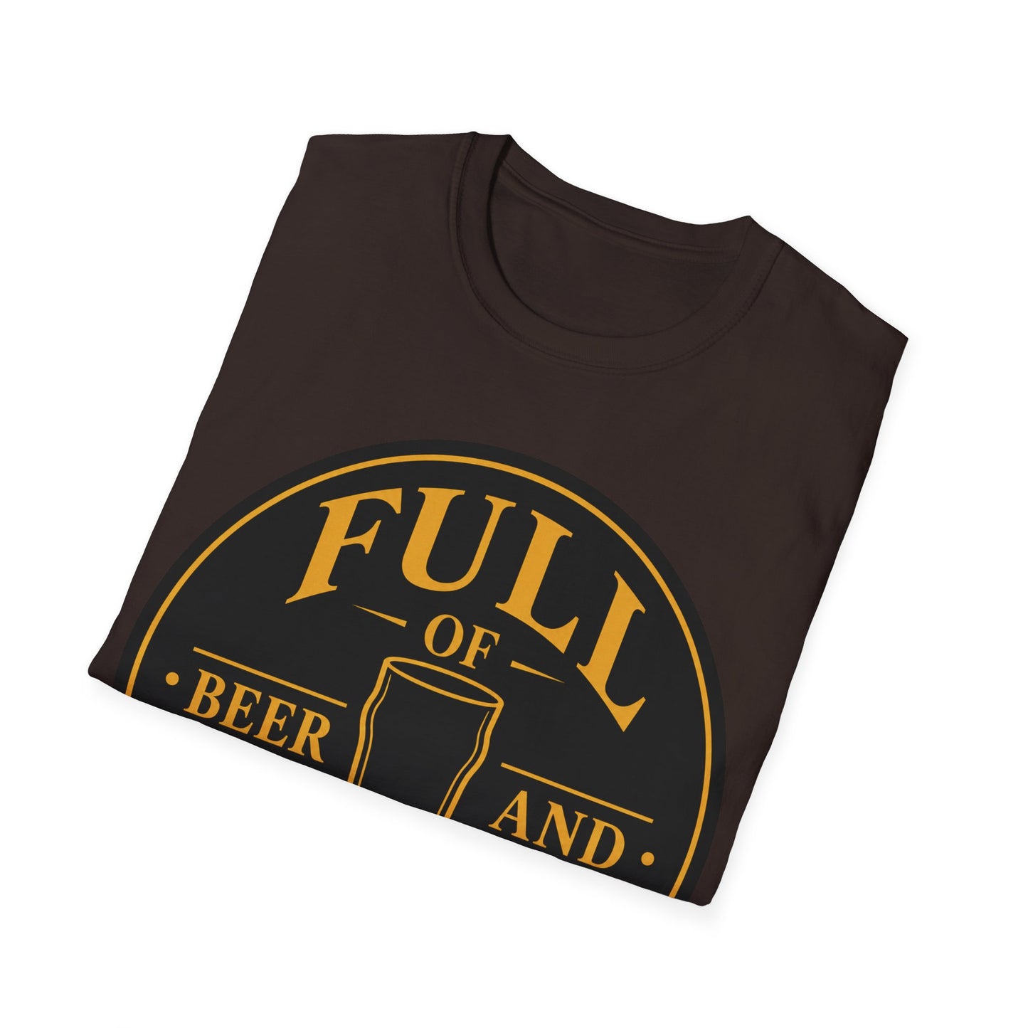 "Full of Beer and Cheer"  T-shirt for Beer Lovers Vintage Pub Tee