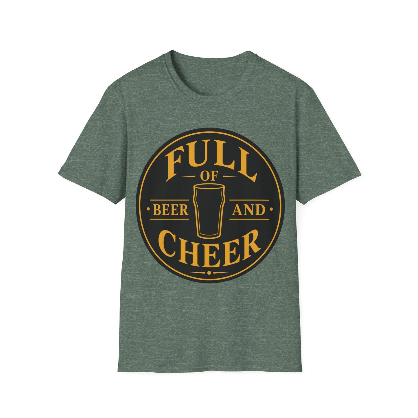 "Full of Beer and Cheer"  T-shirt for Beer Lovers Vintage Pub Tee