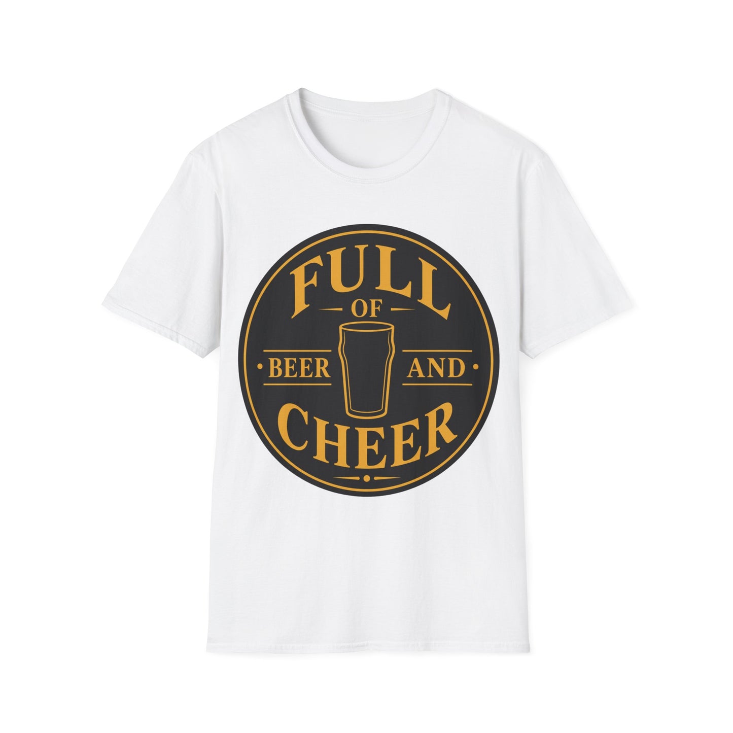 "Full of Beer and Cheer"  T-shirt for Beer Lovers Vintage Pub Tee