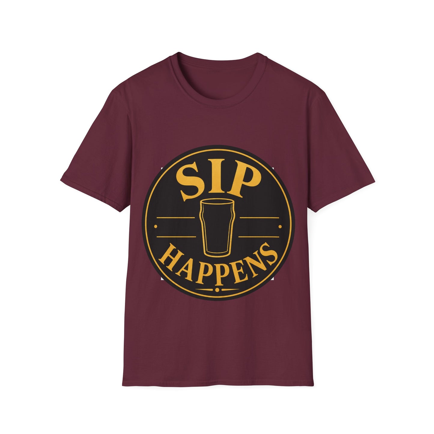 "Sip Happens" T-shirt Drinking Pun Funny Drinking Shirt for Beer Lovers