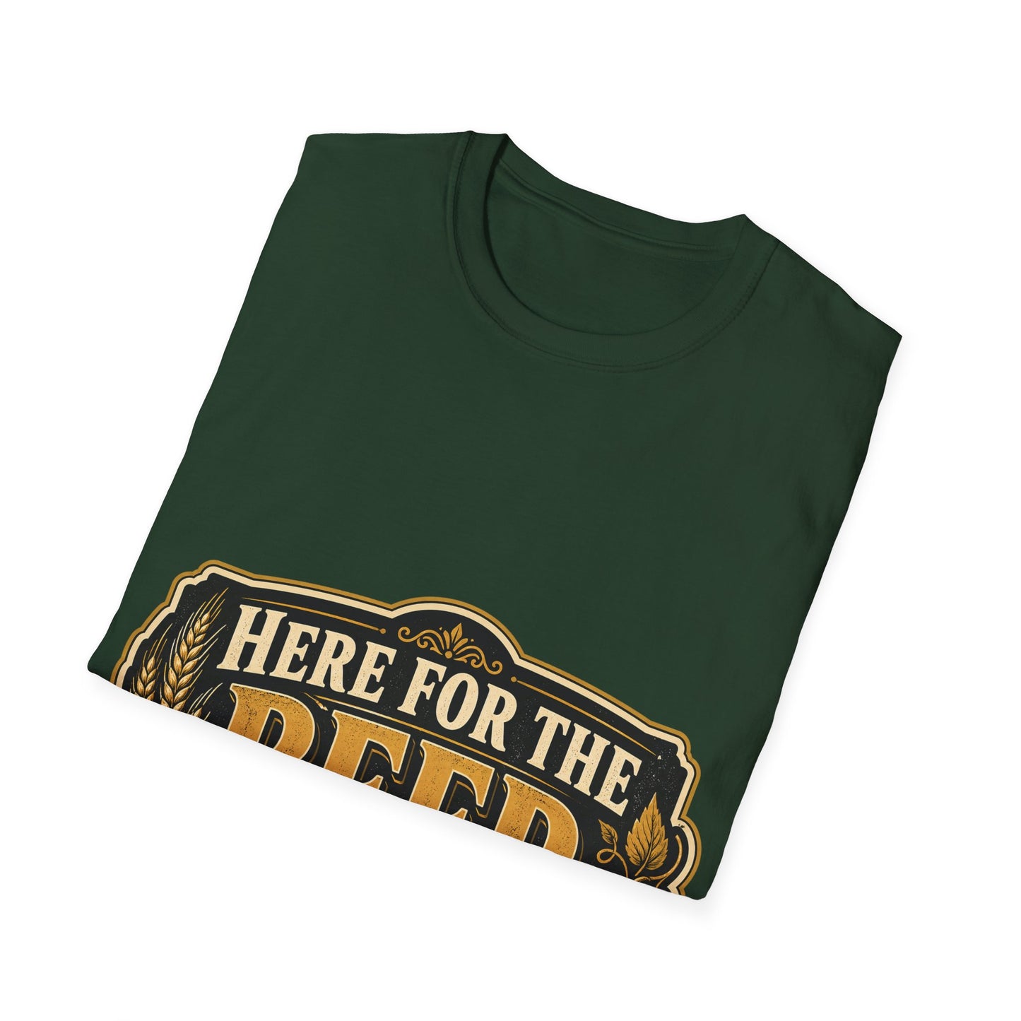 "Here for the Beer" T-shirt for Beer Lovers Vintage Unisex Tee