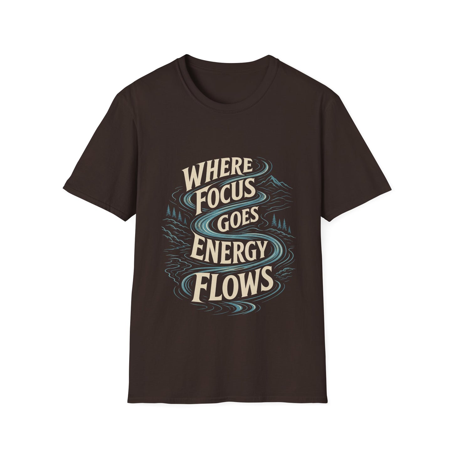 "Where Focus Goes Energy Flows" T-shirt Inspirational Manifestation Graphic Unisex Tee