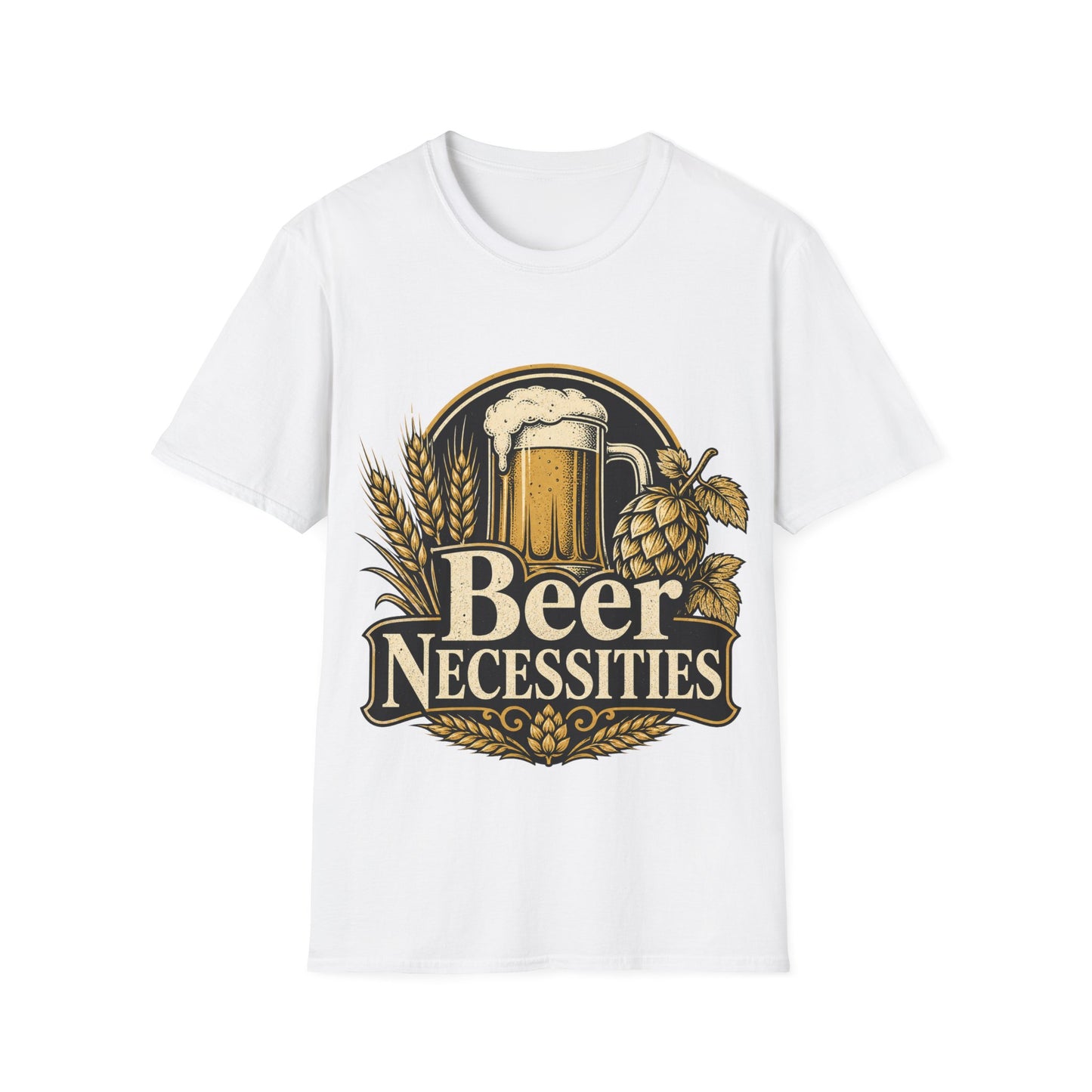 "Beer Necessities " Novelty T-Shirt — Vintage Beer Graphic Tee for Brewers & Beer Lovers