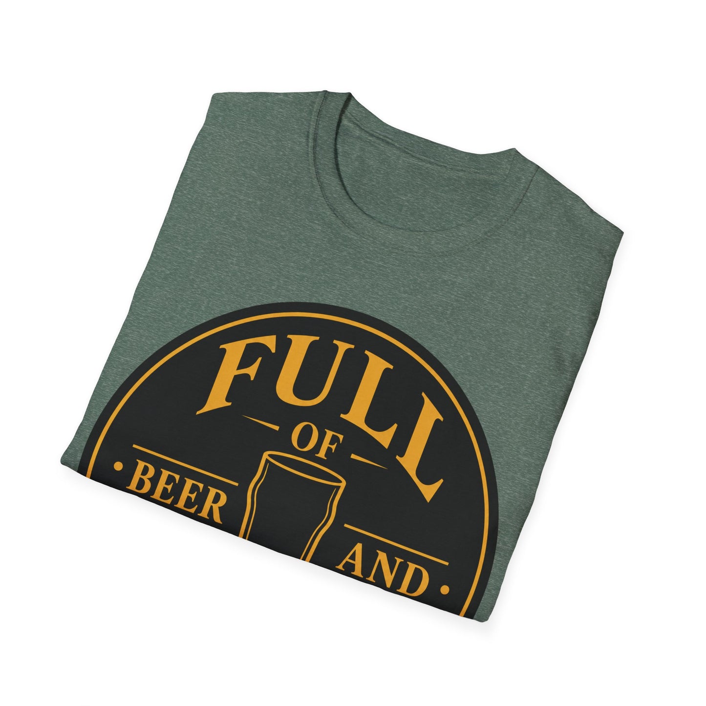 "Full of Beer and Cheer"  T-shirt for Beer Lovers Vintage Pub Tee