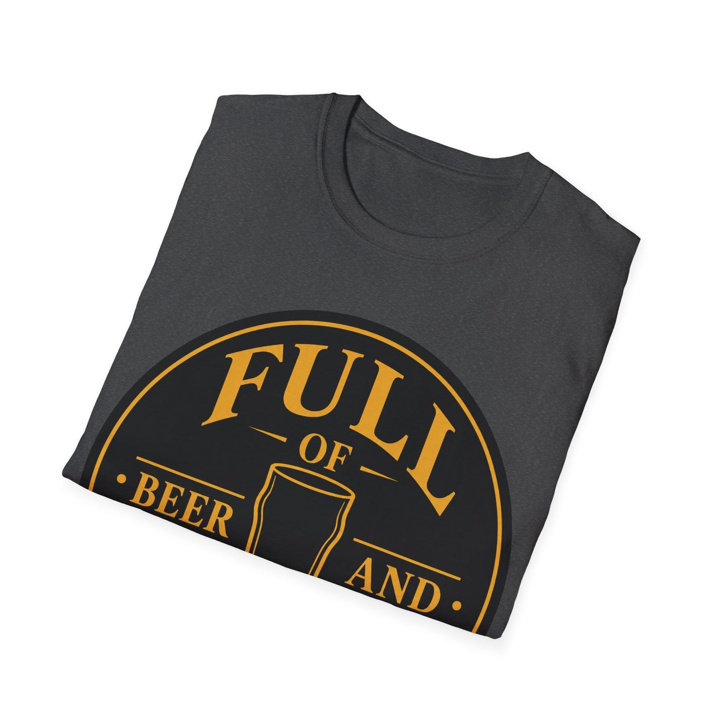 "Full of Beer and Cheer"  T-shirt for Beer Lovers Vintage Pub Tee