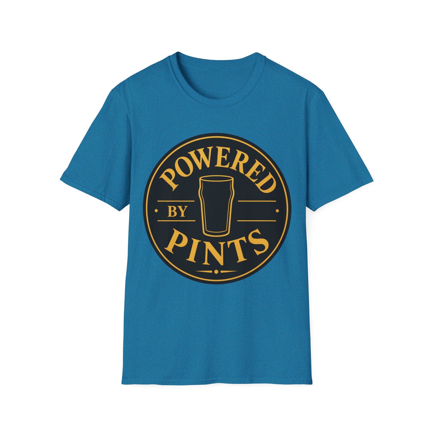 "Powered by Pints"  T-shirt for Beer Lovers Vintage Pub Tee