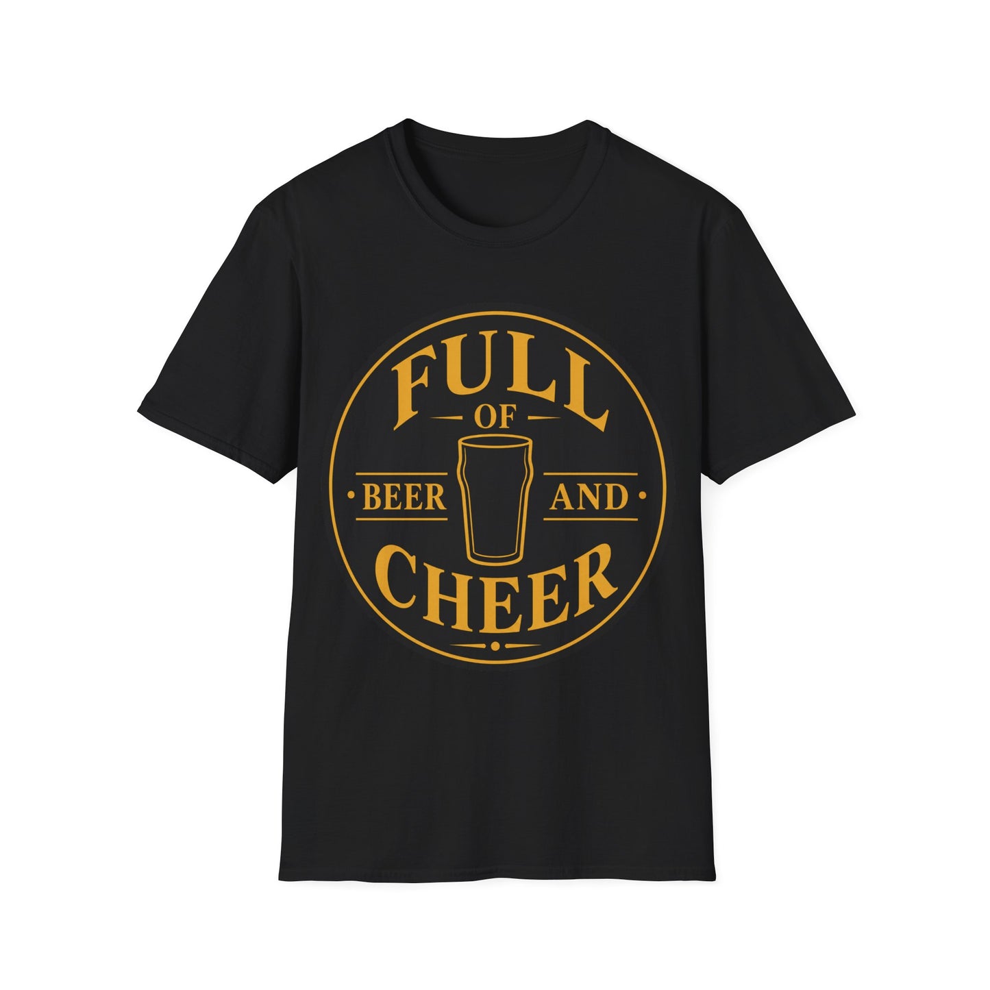 "Full of Beer and Cheer"  T-shirt for Beer Lovers Vintage Pub Tee
