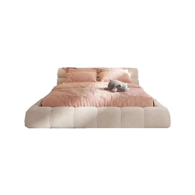 Mamie King Size Bed in Cream Velvet with Gas Lift Storage