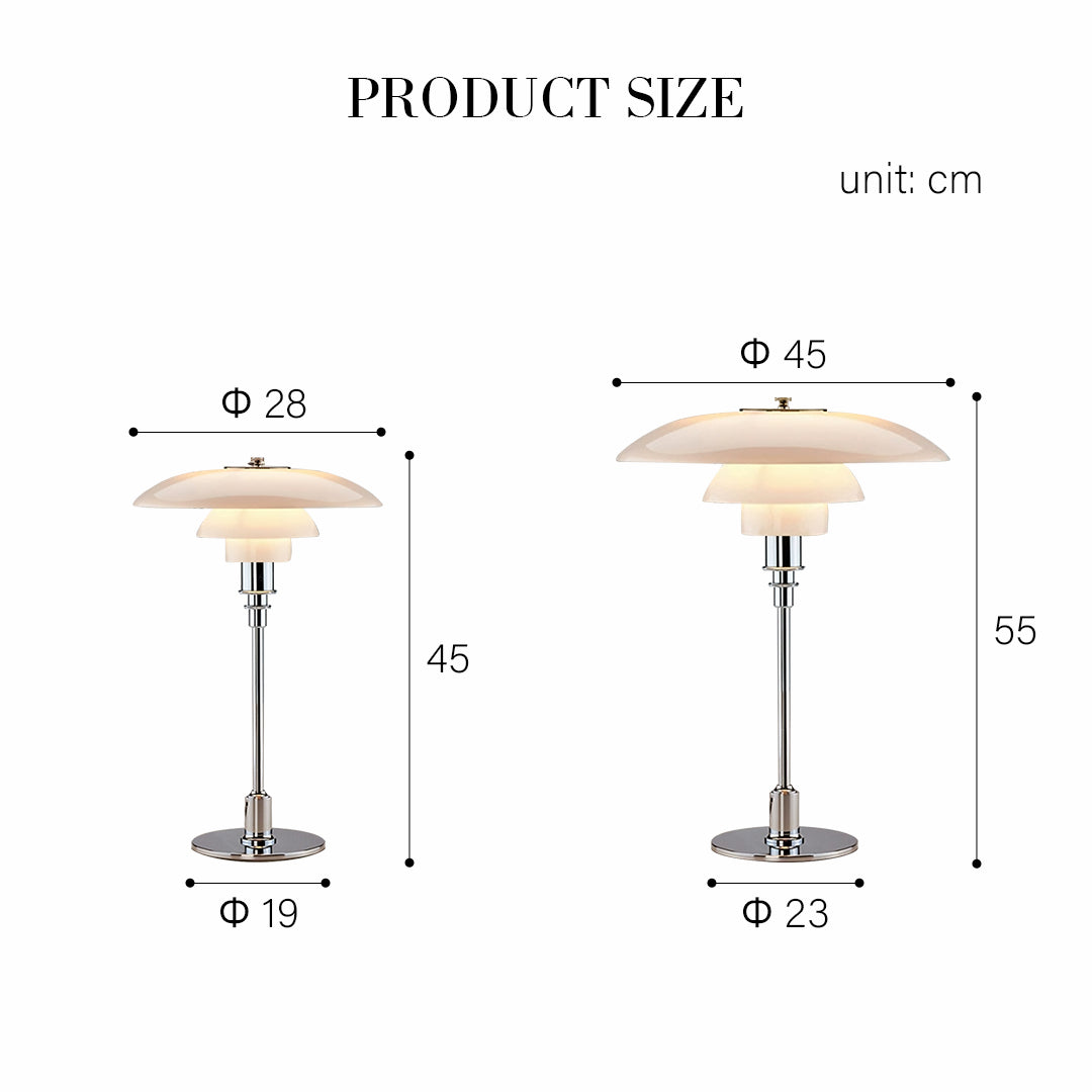Measurement chart of a table lamp with dimensions in centimeters  | Extraordinary Emporium UK