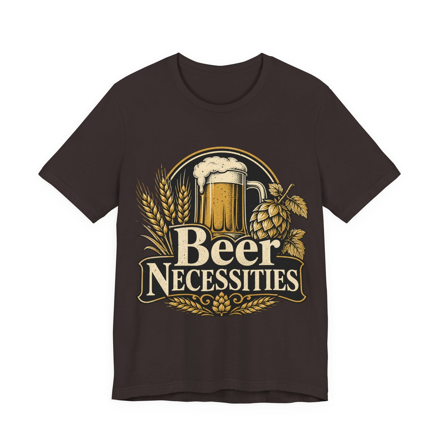 "Beer Necessities" T-Shirt — Vintage Beer Graphic Tee for Brewers & Beer Lovers