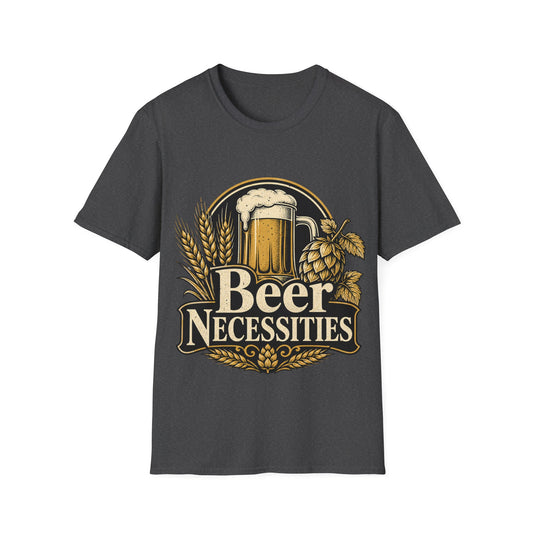 "Beer Necessities " Novelty T-Shirt — Vintage Beer Graphic Tee for Brewers & Beer Lovers