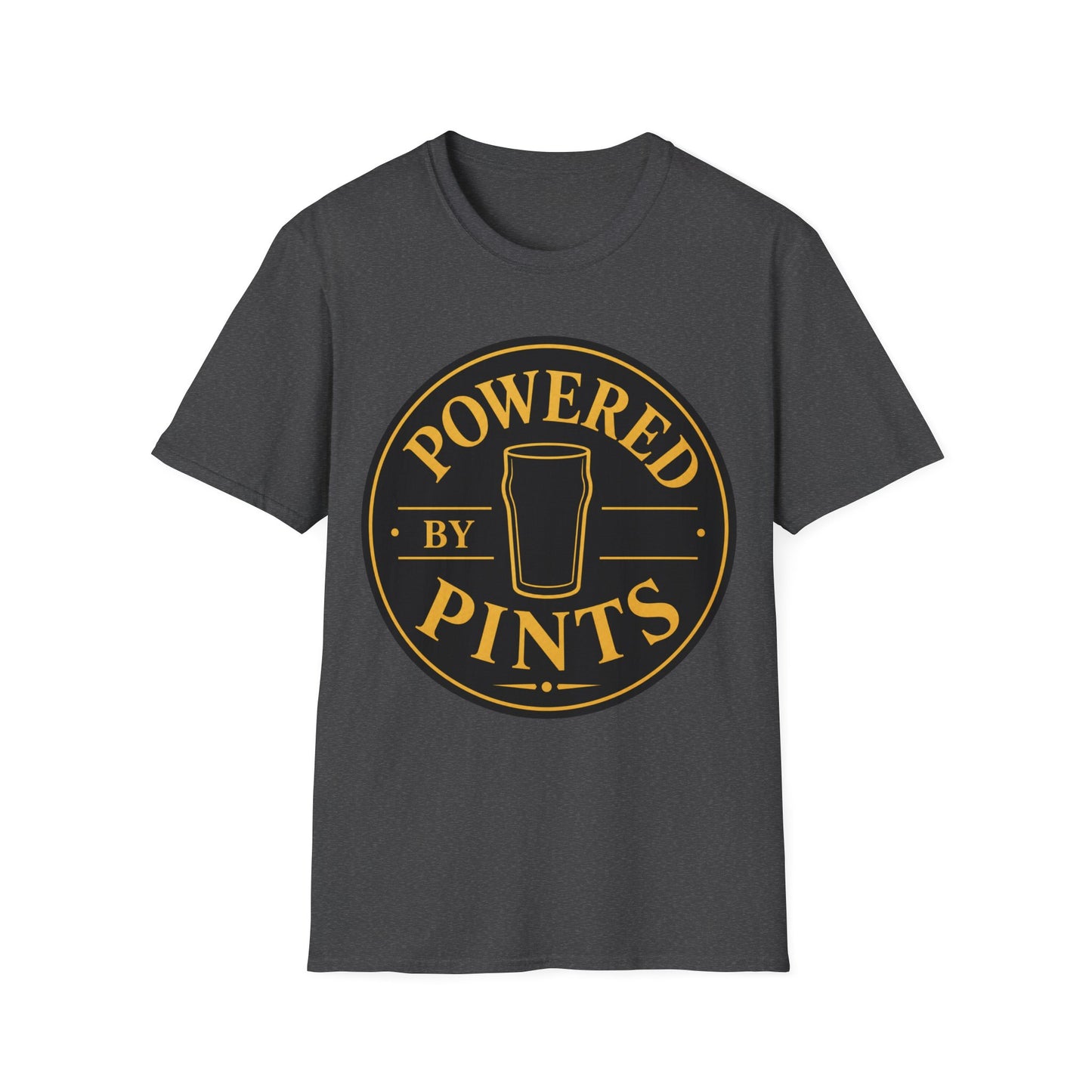 "Powered by Pints" T-Shirt – Funny Beer Lover Unisex Tee for Pub Lovers