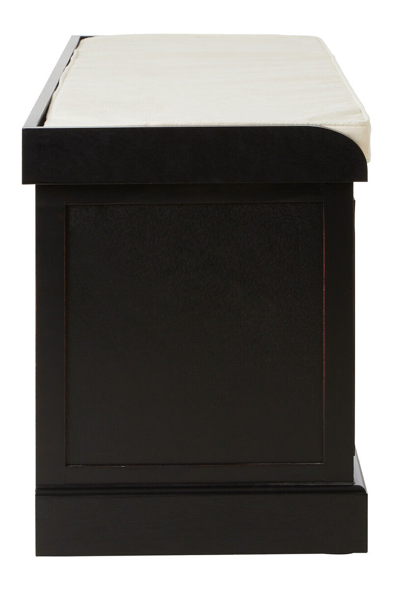 Storage Bench with Cushion | Heritage Black Three Drawers