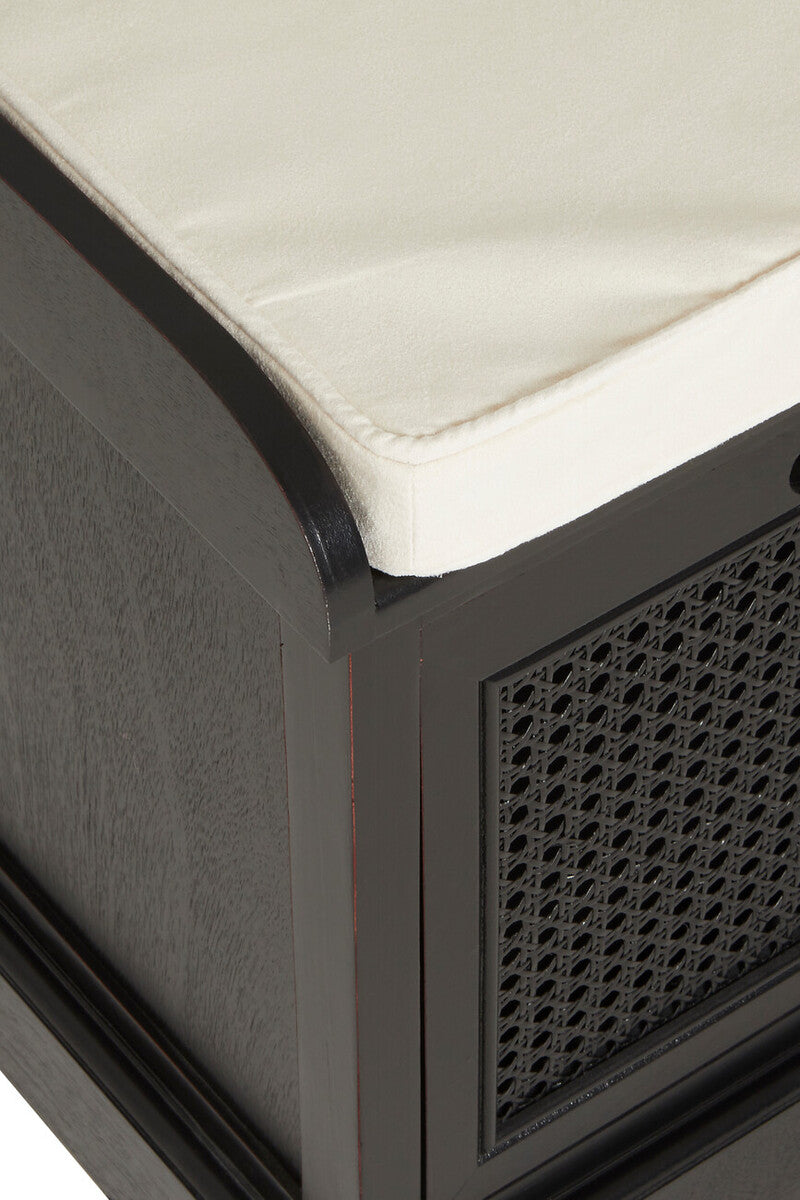 Storage Bench with Cushion | Heritage Black Three Drawers