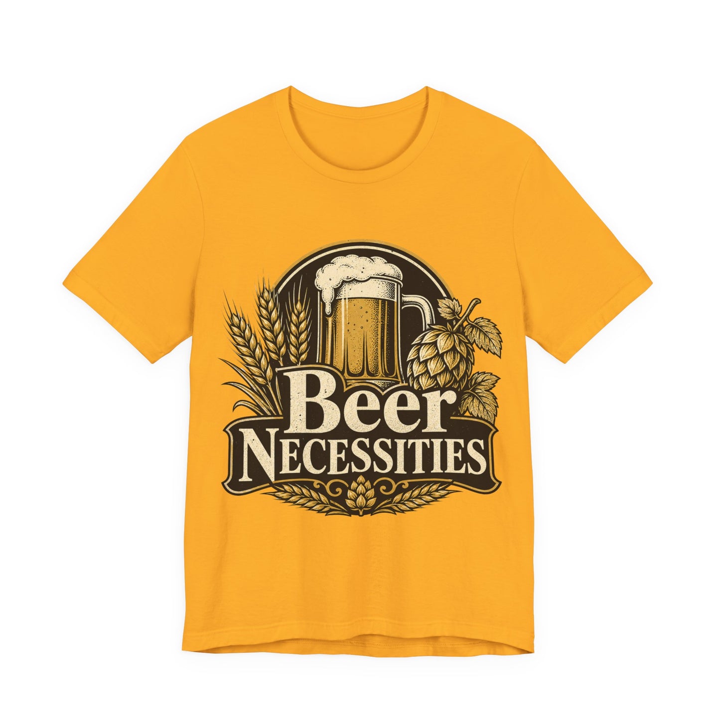 "Beer Necessities" T-Shirt — Vintage Beer Graphic Tee for Brewers & Beer Lovers