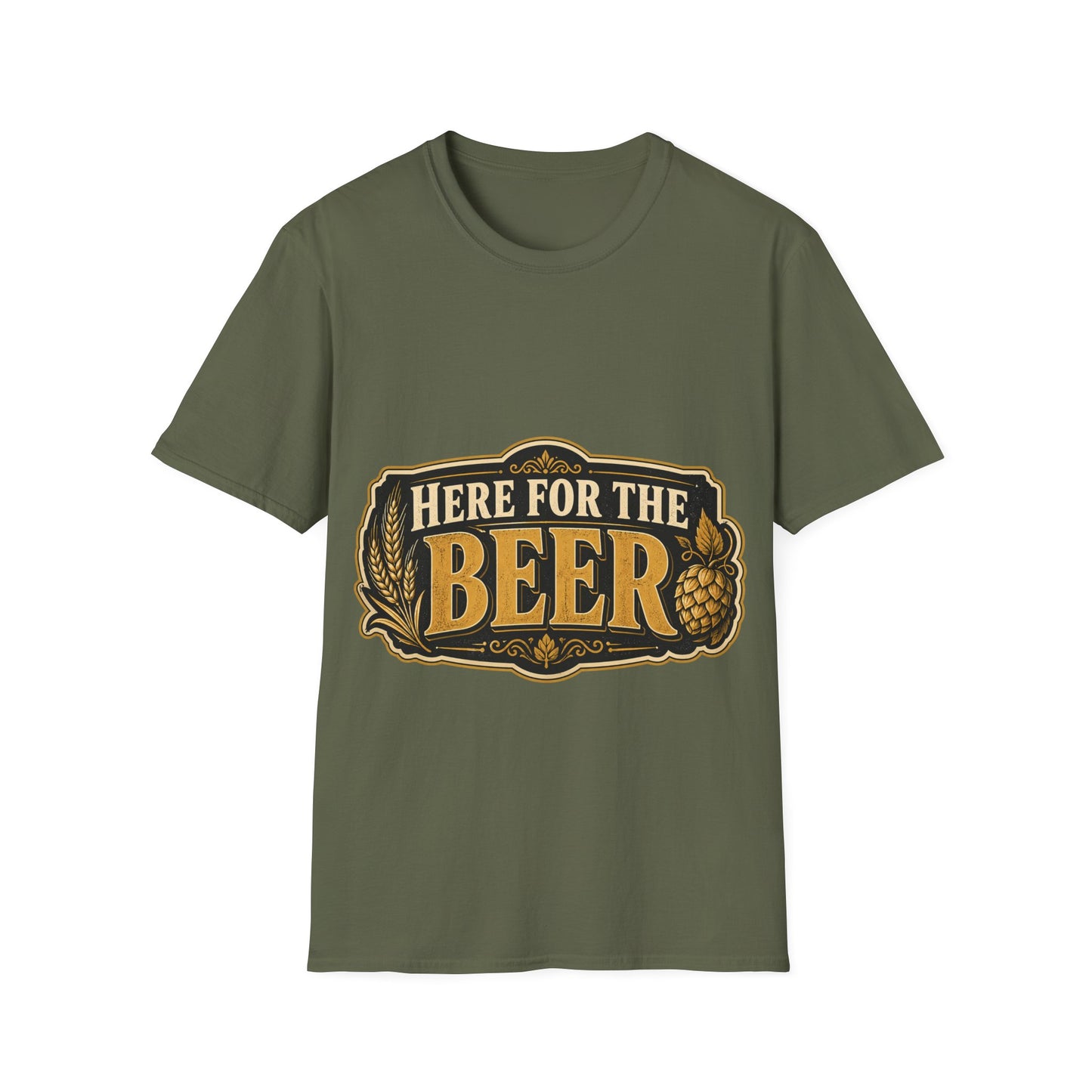 "Here for the Beer" T-shirt for Beer Lovers Vintage Unisex Tee