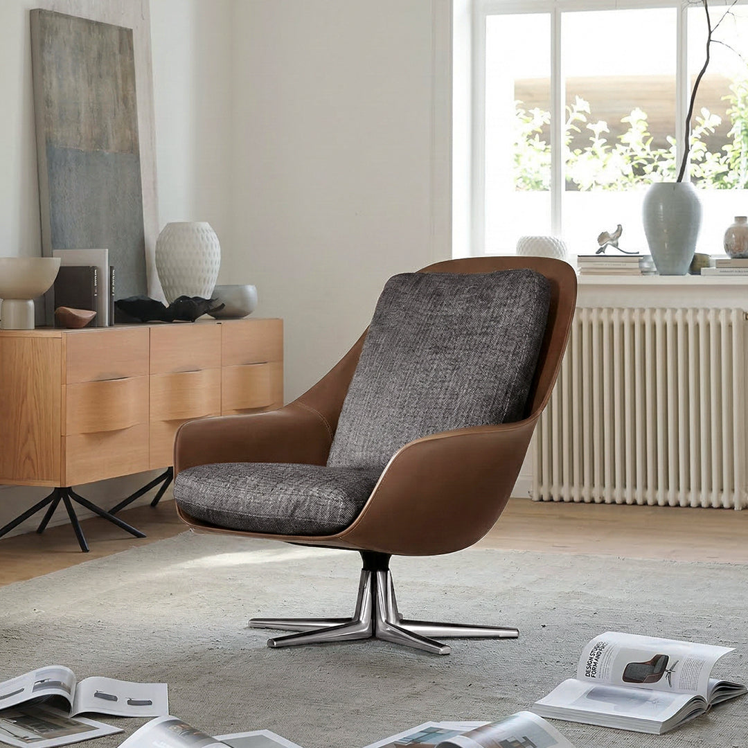 Herton Velvet Swivel Lounge Chair and Ottoman